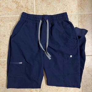 Figs Navy Uman high waisted scrub joggers